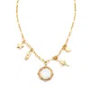 Panacea Stars & Moon Charm Necklace In Gold