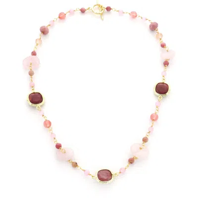 Panacea Stone & Crystal Station Necklace In Neutral