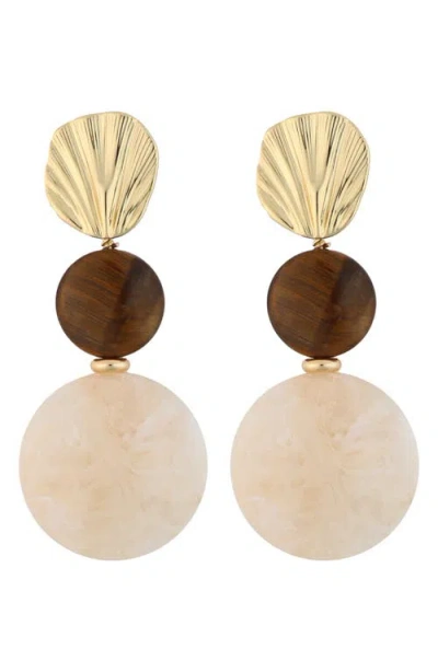 Panacea Stone Circle Drop Earrings In Multi