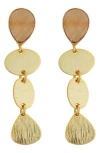 Panacea Stone Linear Drop Earrings In Gold