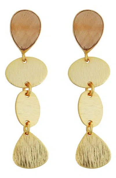 Panacea Stone Linear Drop Earrings In Gold