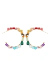 Panacea Stone Lined Hoop Earrings In Multi