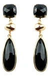 Panacea Stone Teardrop Earrings In Black