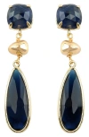 Panacea Stone Teardrop Earrings In Blue