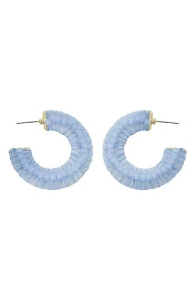Panacea Suede Crystal Hoop Earrings In Blue