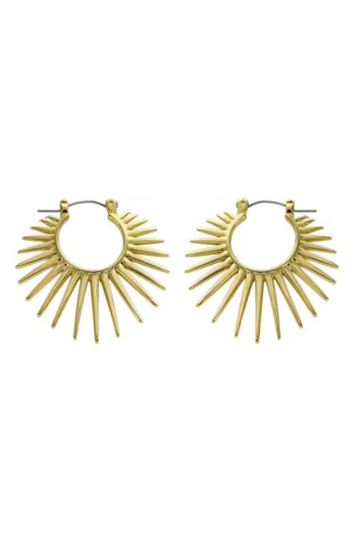 Panacea Sunburst Hoop Earrings In Gold