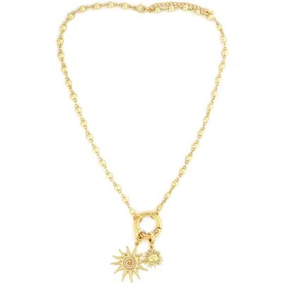 Panacea Sunburst Pendant Necklace In Gold