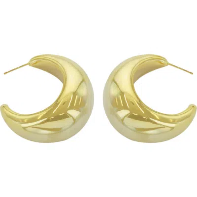 Panacea Tapered Hoop Earrings In Gold