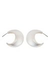 Panacea Tapered Hoop Earrings In Silver