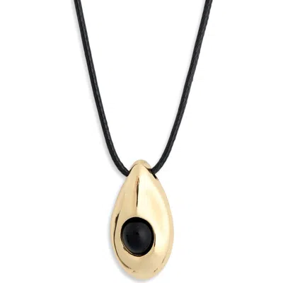Panacea Teardrop Pendant Necklace In Black
