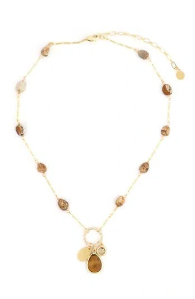 Panacea Teardrop Pendant Necklace In Gold