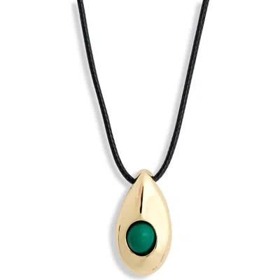 Panacea Teardrop Pendant Necklace In Green