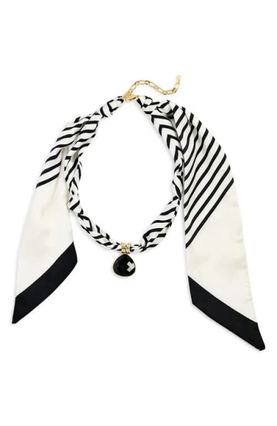 Panacea Teardrop Scarf Pendant Necklace In Black