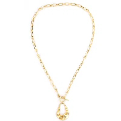 Panacea Teardrop Toggle Pendant Necklace In Gold