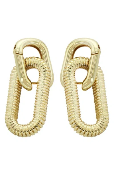 Panacea Textured Chain Link Drop Earrings In Gold