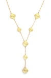 Panacea Textured Clover Y-necklace In Gold