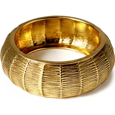 Panacea Textured Dome Hinge Bangle In Gold