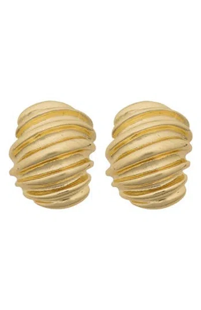 Panacea Textured Dome Stud Earrings In Gold