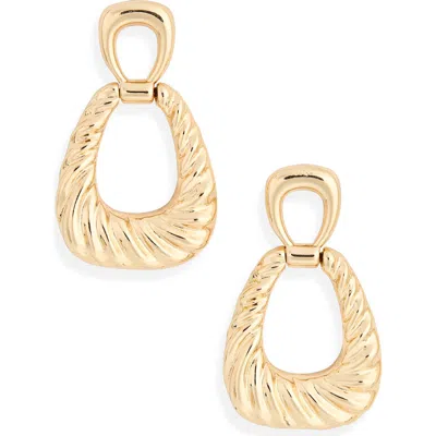 Panacea Textured Door Knocker Drop Earrings In White
