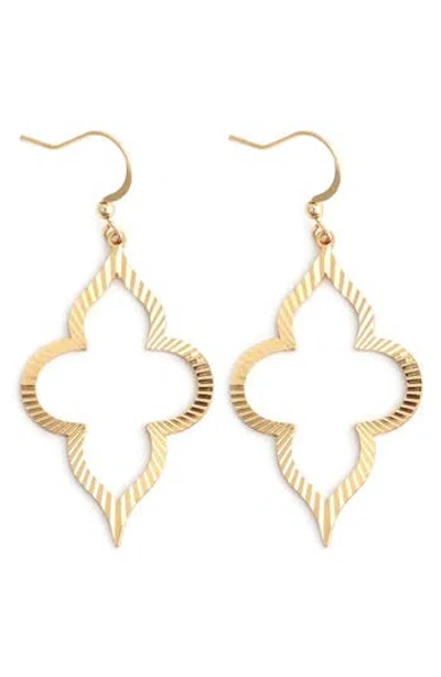 Panacea Textured Drop Earrings In Gold