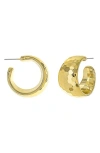 Panacea Textured Hoop Earrings In Gold