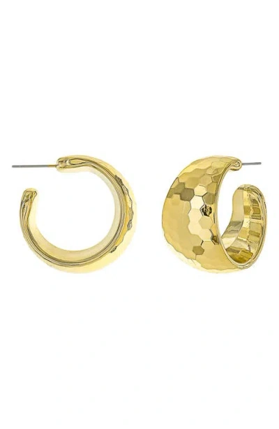 Panacea Textured Hoop Earrings In Gold
