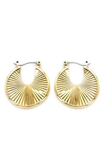 Panacea Textured Hoop Earrings In Gold
