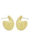 Panacea Textured J Hoop Earrings In Gold