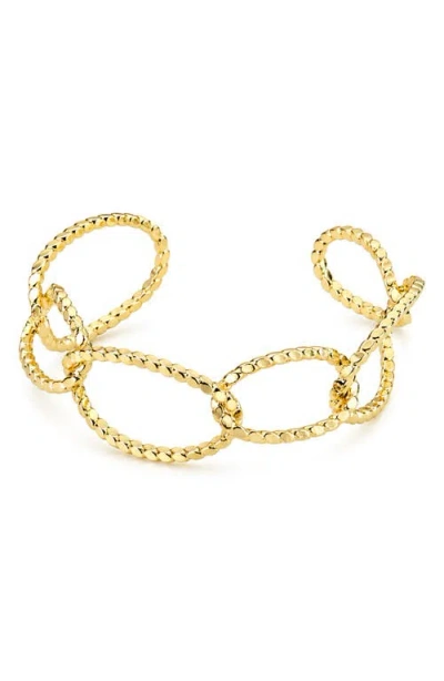 Panacea Textured Link Cuff Bracelet In Green