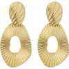 Panacea Textured Open Circle Drop Earrings In Gold