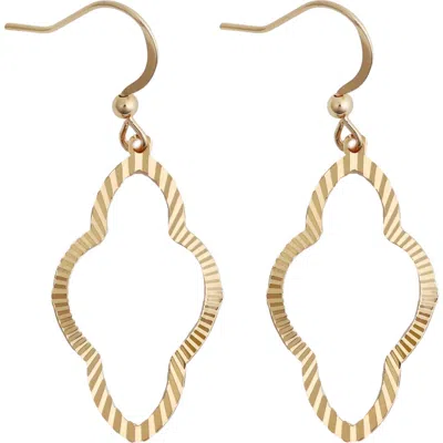 Panacea Textured Quatrefoil Drop Earrings In Gold