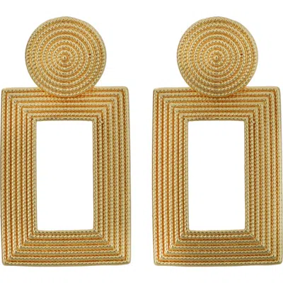 Panacea Textured Rectangle Drop Earrings In Gold