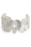 Panacea Textured Shell Cuff Bracelet In Silver