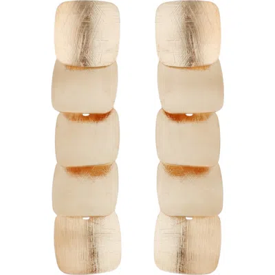 Panacea Textured Square Linear Drop Earrings In Neutral