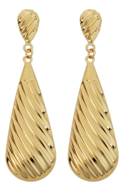 Panacea Textured Teardrop Earrings In Orange