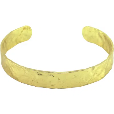 Panacea Thin Hammered Cuff Bracelet In Green