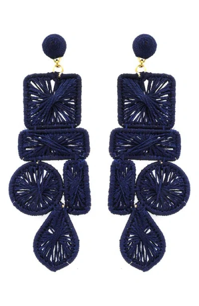 Panacea Thread Shapes Drop Earrings In Purple