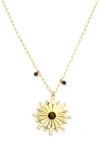 Panacea Tiger's Eye Starburst Pendant Necklace In Gold