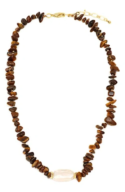 Panacea Tiger's-eye & Freshwater Pearl Necklace