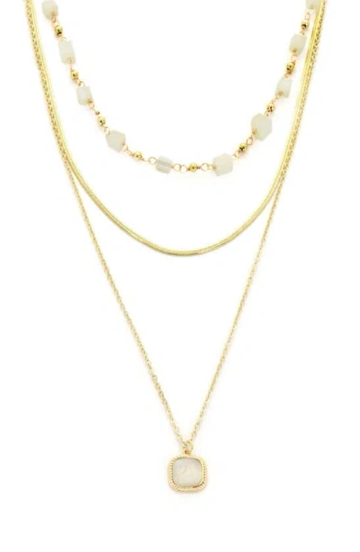 Panacea Triple Layer Necklace In White