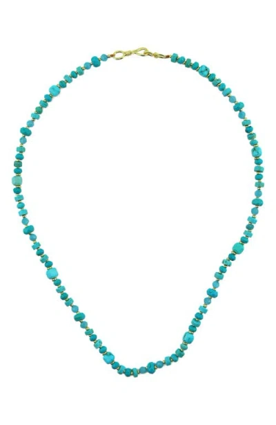 Panacea Turquise Bead Necklace In Turquoise
