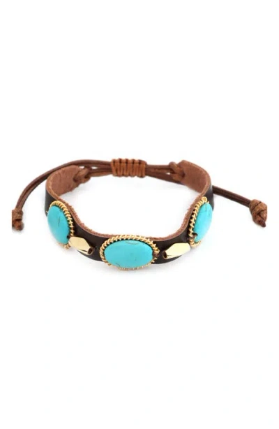 Panacea Turquoise Bead Bracelet In Blue