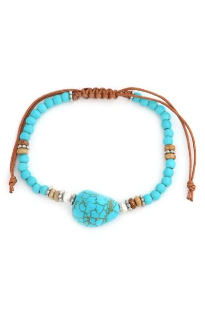Panacea Turquoise Bead Bracelet In Brown