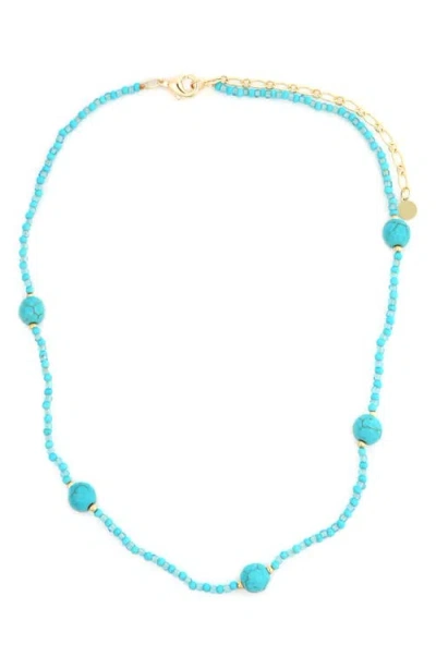 Panacea Turquoise Beaded Strand Necklace In Blue