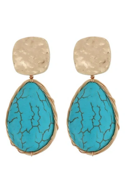 Panacea Turquoise Teardrop Earrings In Blue
