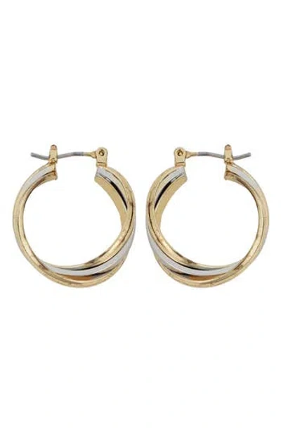 Panacea Twist Hoop Earrings In Gold