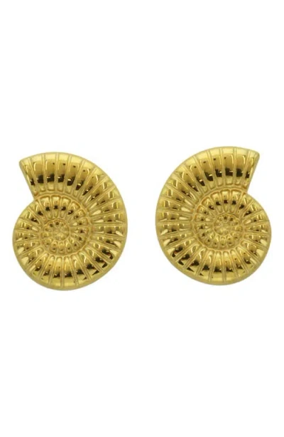 Panacea Twist Shell Earrings In Gold