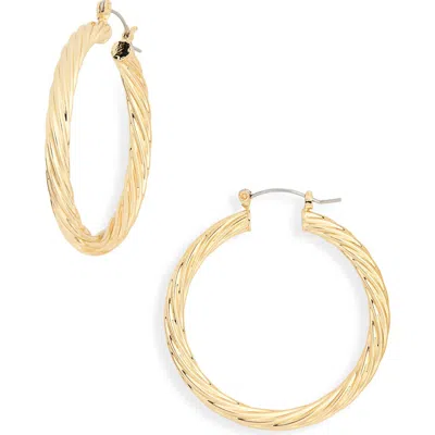 Panacea Twisted Hoop Earrings In White