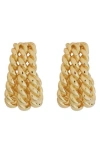 Panacea Twisted Triple Row Hoop Earrings In Gold