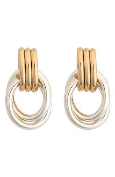 Panacea Two-tone Doorknocker Drop Earrings In Multi